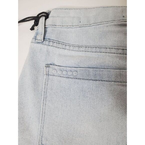 Blank NYC The Fulton Denim Roll Up Shorts Light Wash Raw Hem 100% Cotton - Picture 10 of 12